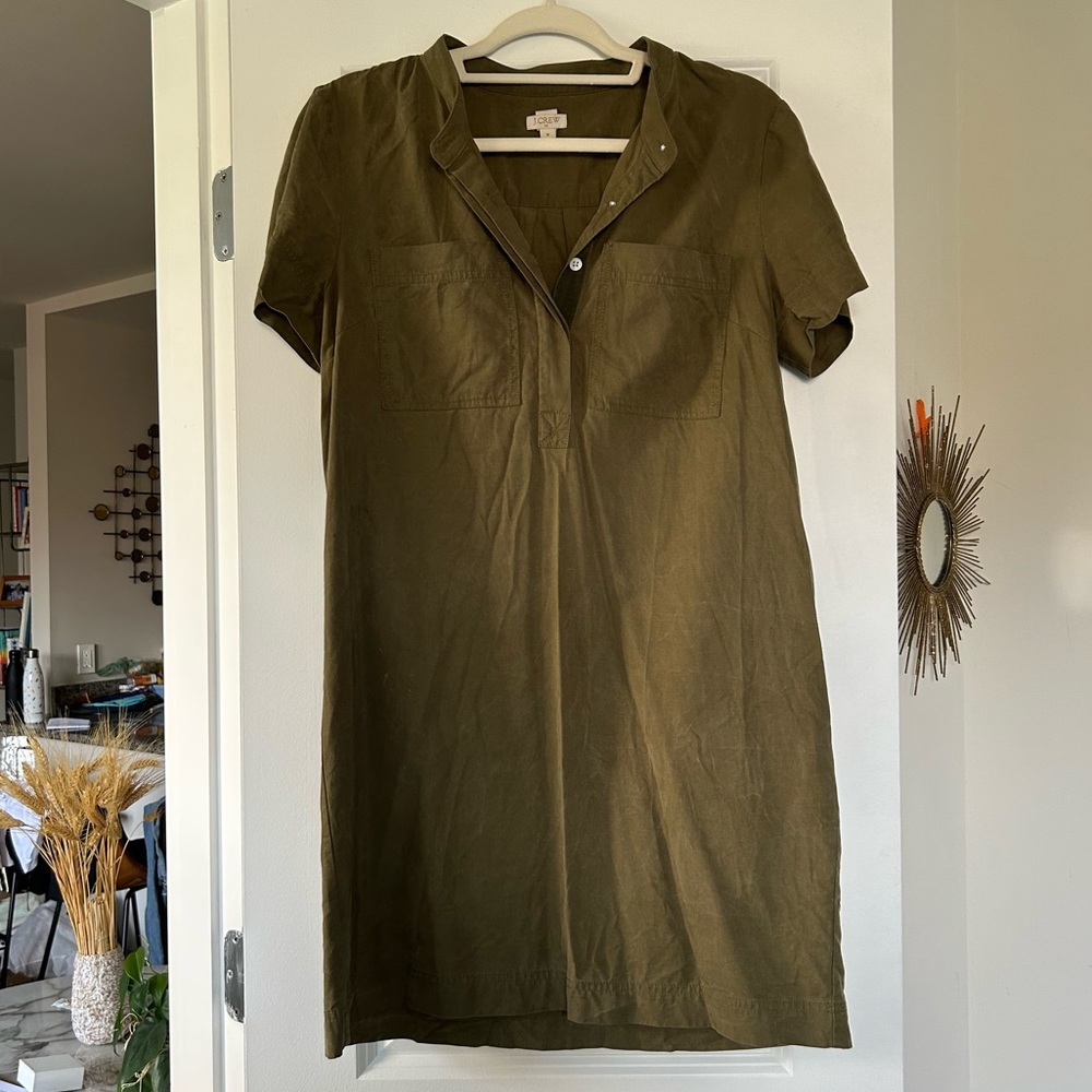 J. Crew Army Green Shirt Dress